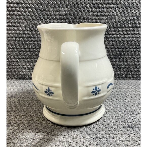 Longaberger Woven Traditions Classic Blue Pottery Small Pitcher 1 Qt. 32 oz USA - Picture 4 of 8